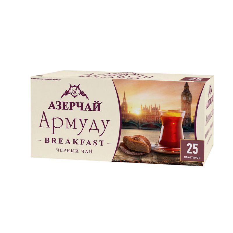 Чай чёрный "Армуду Breakfast", Азерчай, букет, 25 пакетиков