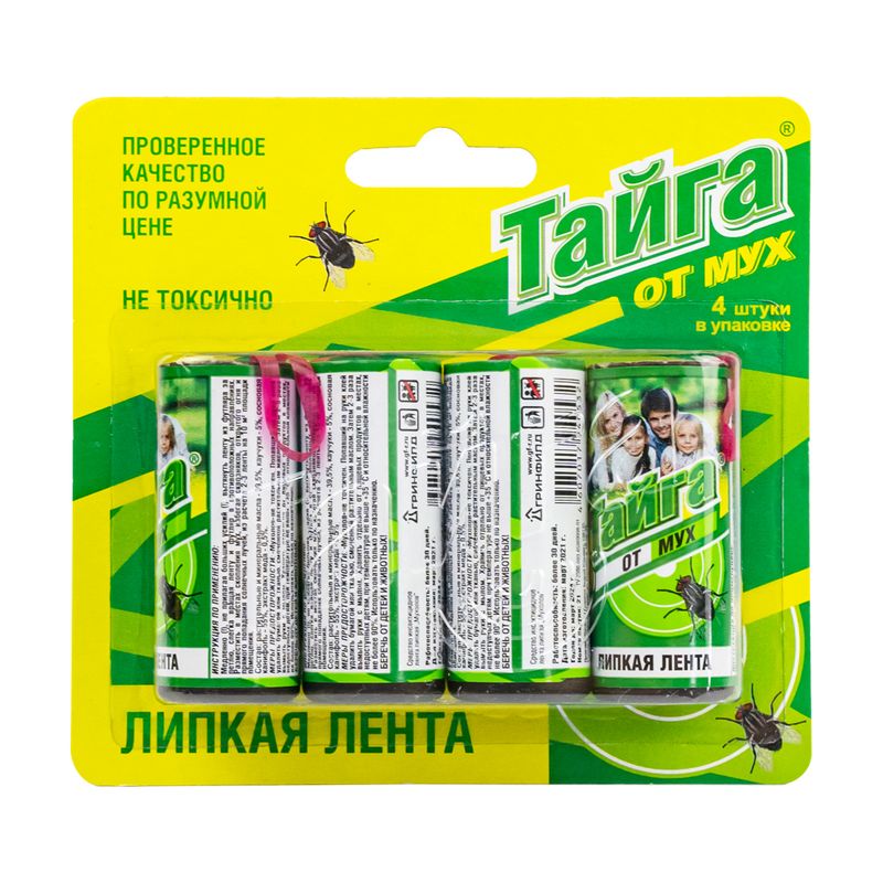 Лента от мух "Тайга", 4 шт