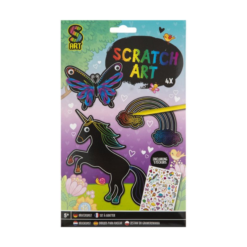 Набор Scratch Art + наклейки, в ассортименте