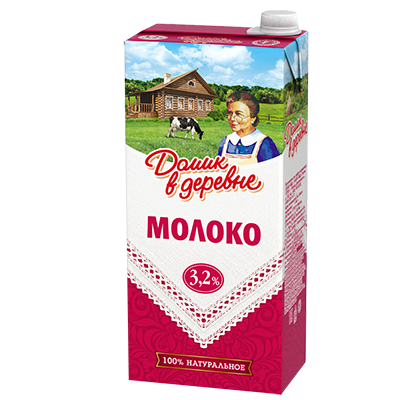 Молоко "Домик в деревне" 3,2%, 950 г