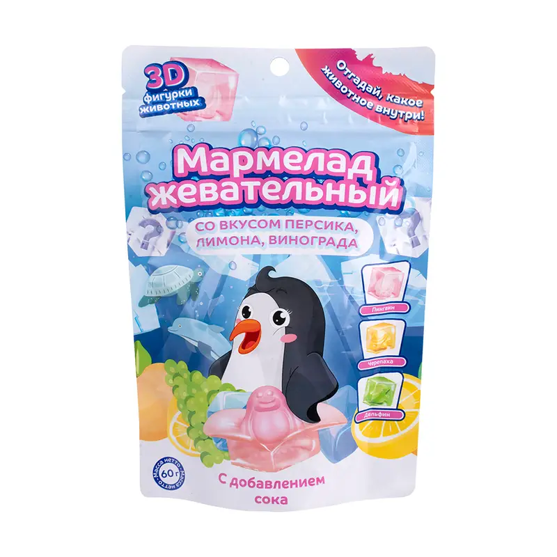 Мармелад жевательный с 3D-фигурками животных, 60 г, в ассортименте
