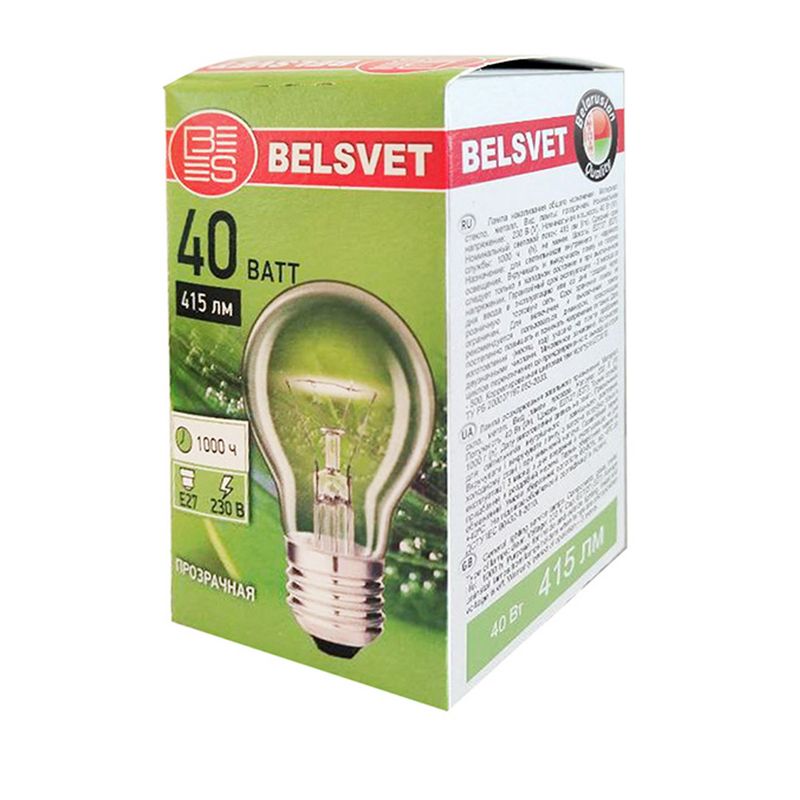 Лампа накаливания, Belsvet, 230 В, Е27