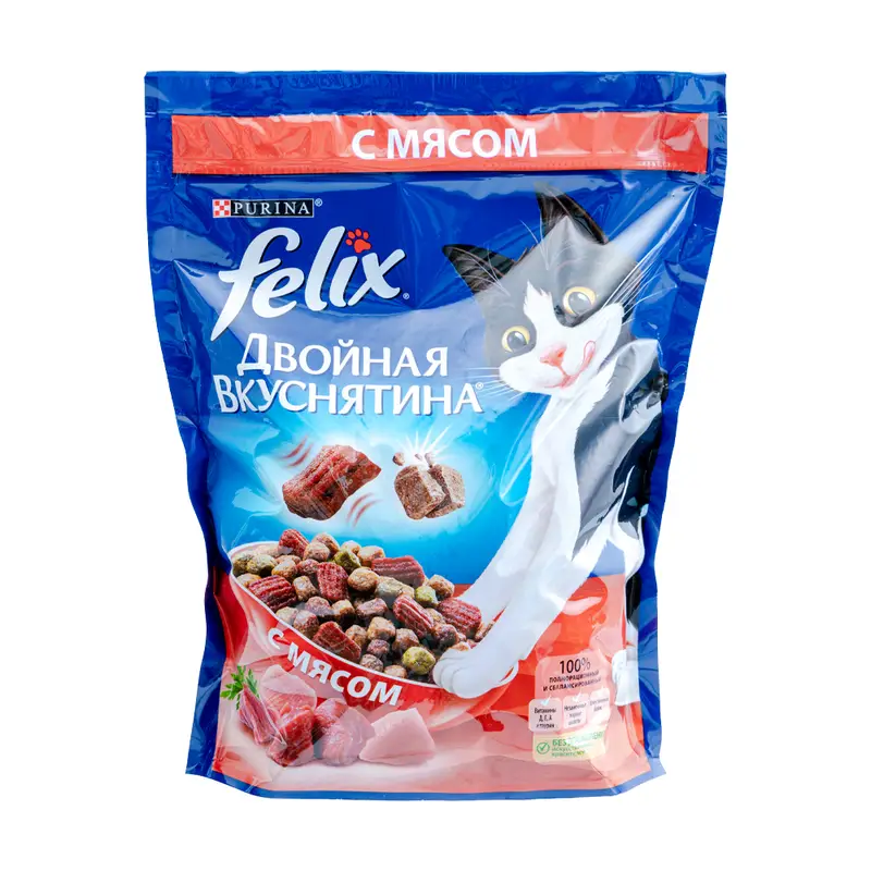 Сухой корм для кошек "Felix", Purina, говядина, 750 г