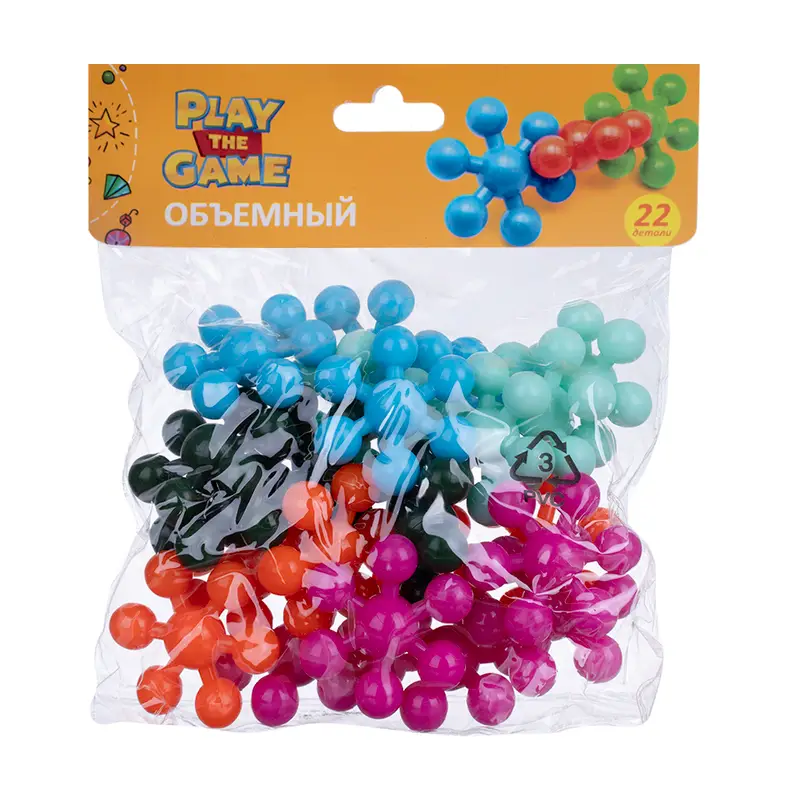 Объёмный конструктор-мозаика, Play the Game, 22 детали, в ассортименте