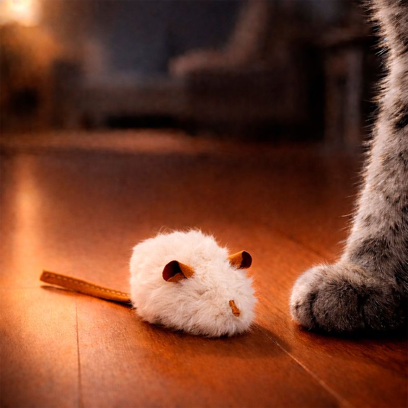 Игрушка для кошек "Мышка со звуком", Pet Club, 14х4 см, в ассортименте