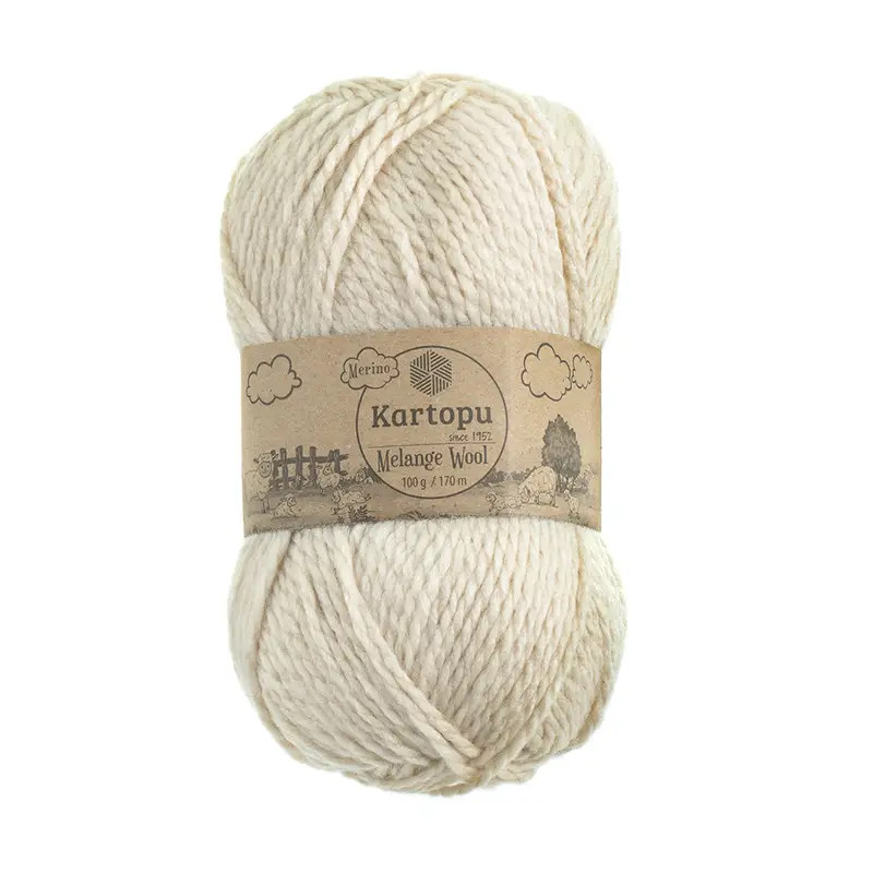 Пряжа для ручного вязания "Melange Wool", Kartopu, 100 г, 170 м, в ассортименте