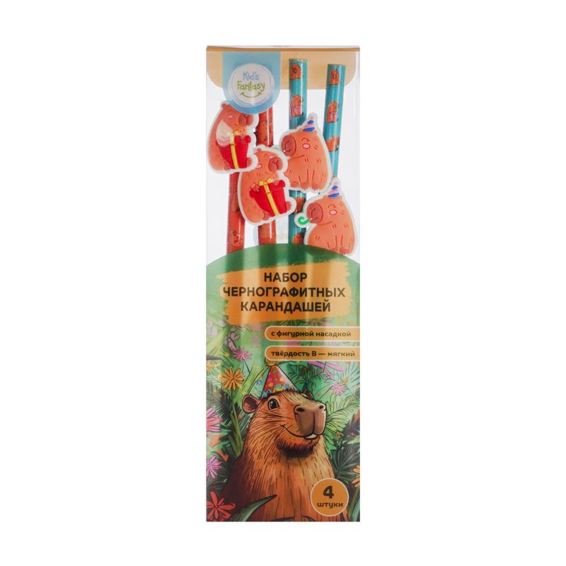 Набор чернографитных карандашей, Kid's Fantasy, 4 шт., в ассортименте