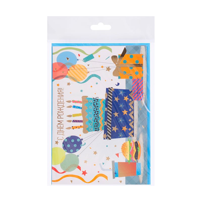 Открытка 3D "Афисьён" с конвертом, Party, в ассортименте