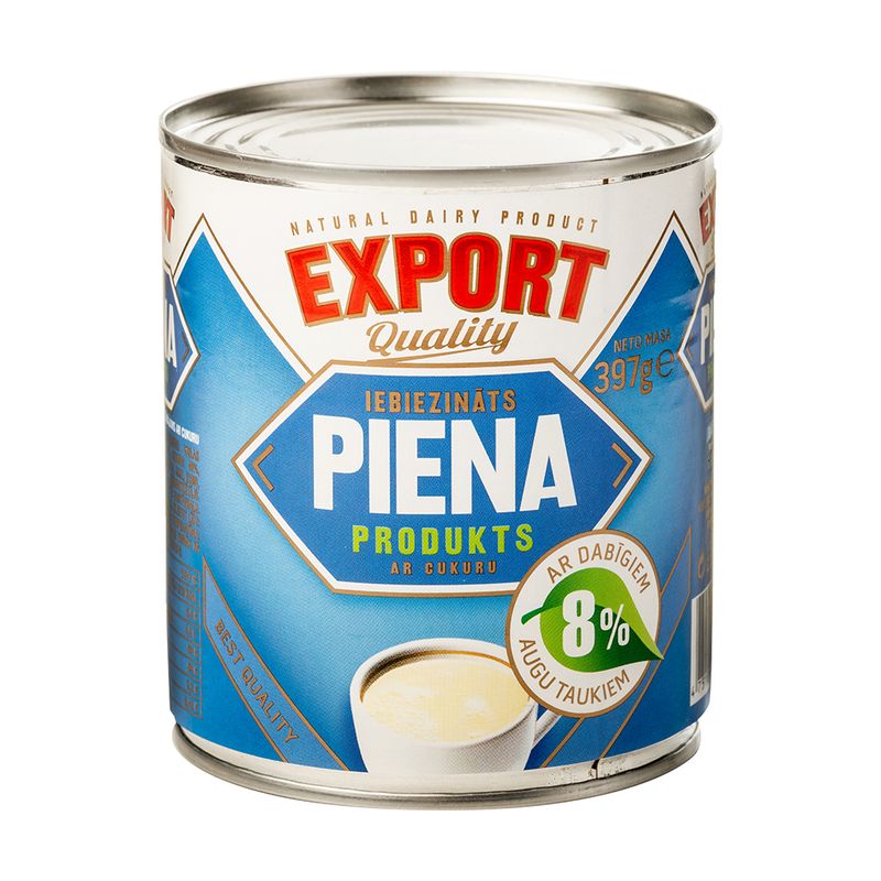 Молоко сгущённое с сахаром, EXPORT Quality, 8%, 397 г