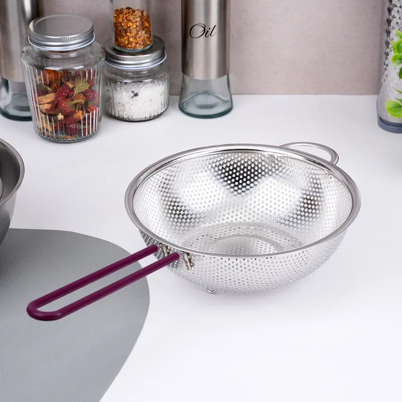Дуршлаг с ручкой, O’Kitchen, 22х41,3 см, в ассортименте