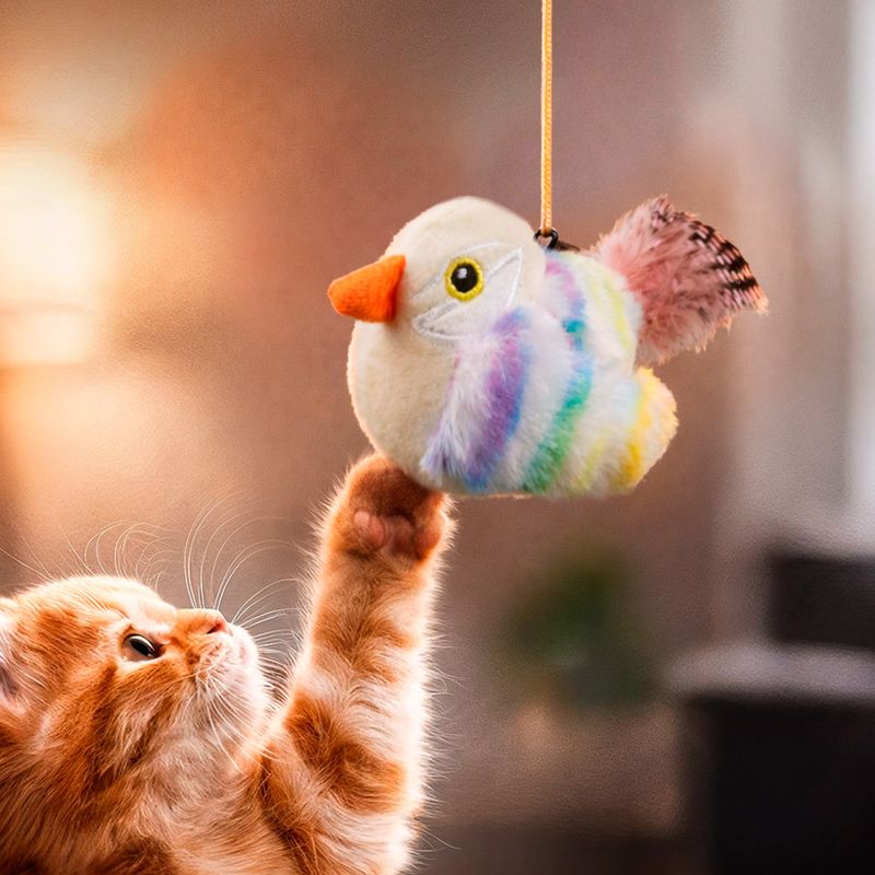 Игрушка для кошек "Птичка со звуком", Pet Club, 10 см, в ассортименте