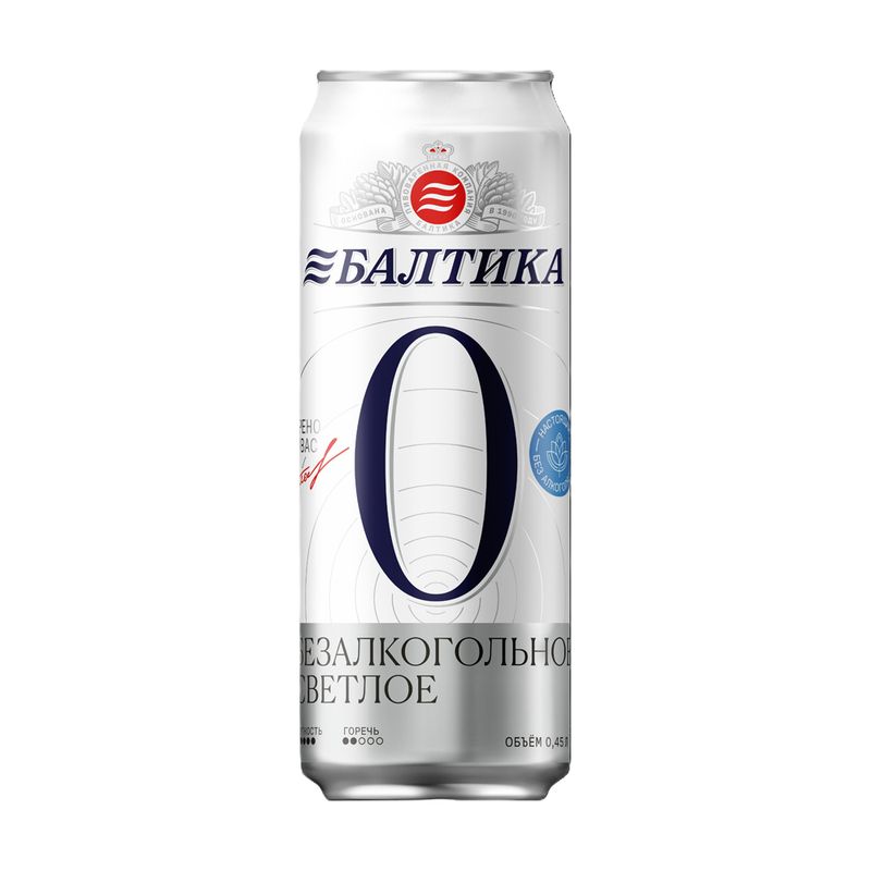 Пиво, Балтика, безалкогольное, 0, 45 л