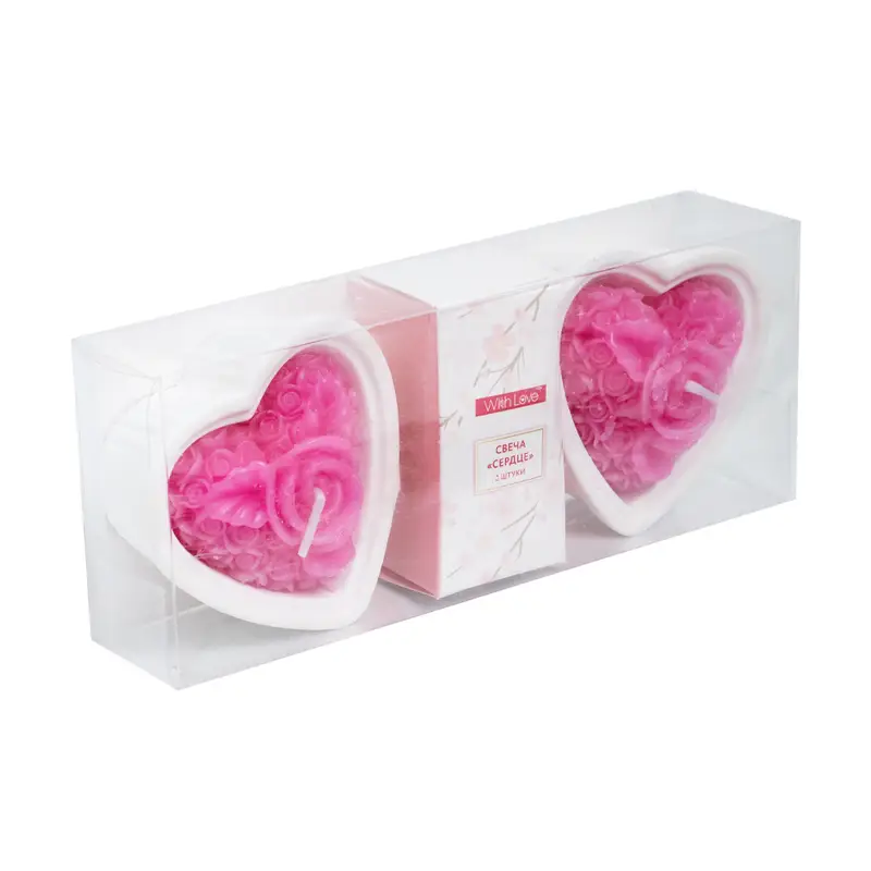 Свеча "Сердце", With Love, 2 шт., в ассортименте