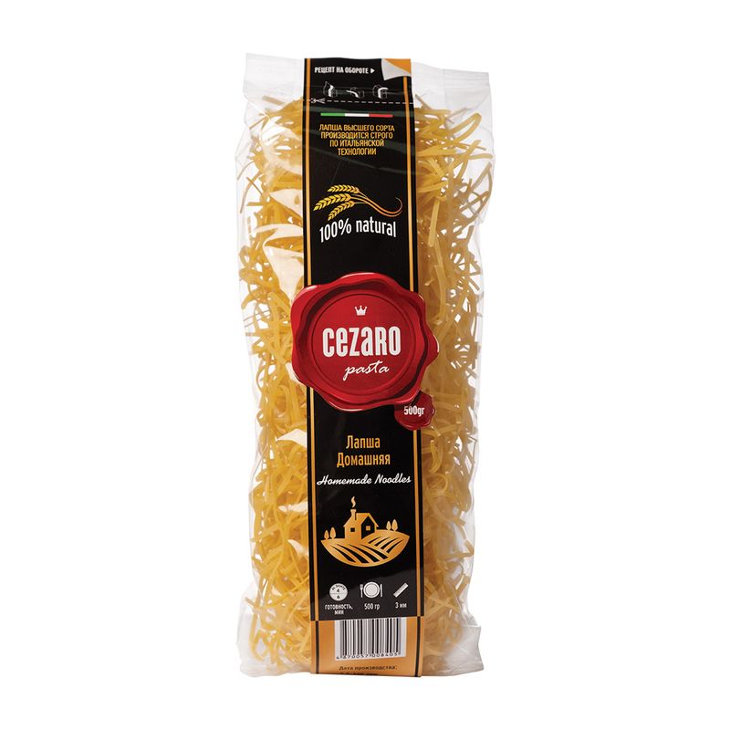 Лапша "Домашняя", Cezaro Pasta, 500 г