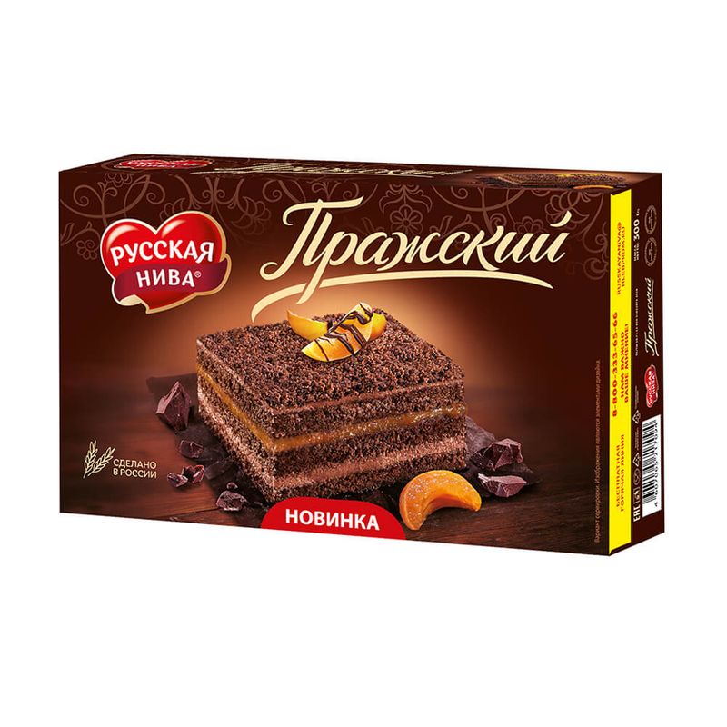 Торт бисквитный "Пражский", Русская Нива, 300 г