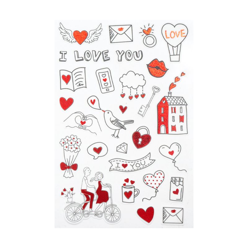 Наклейка "Люблю", With Love, 21х14 см, в ассортименте