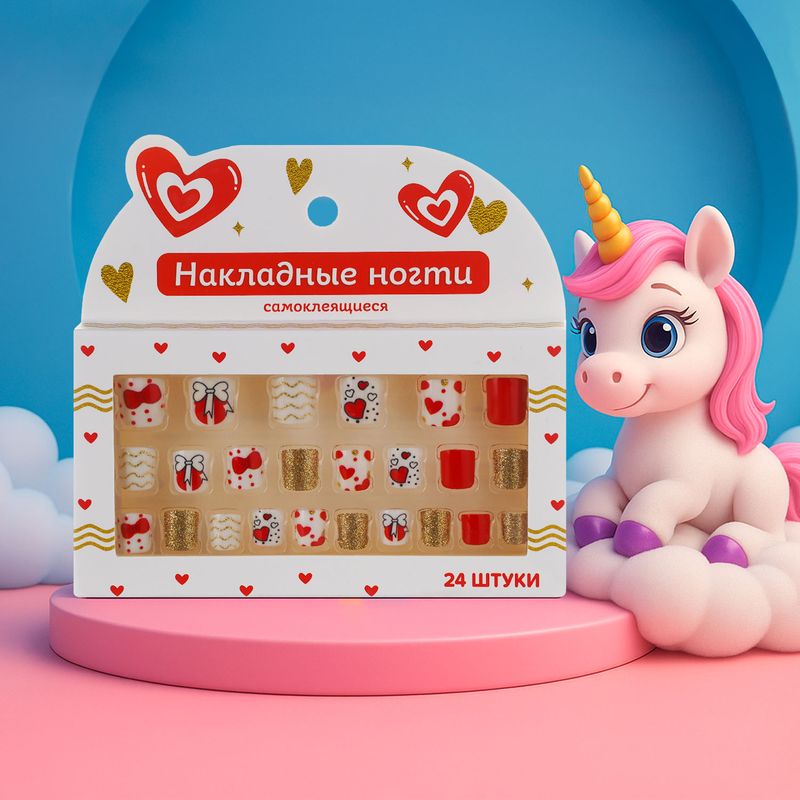 Накладные ногти самоклеящиеся, 24 шт., в ассортименте