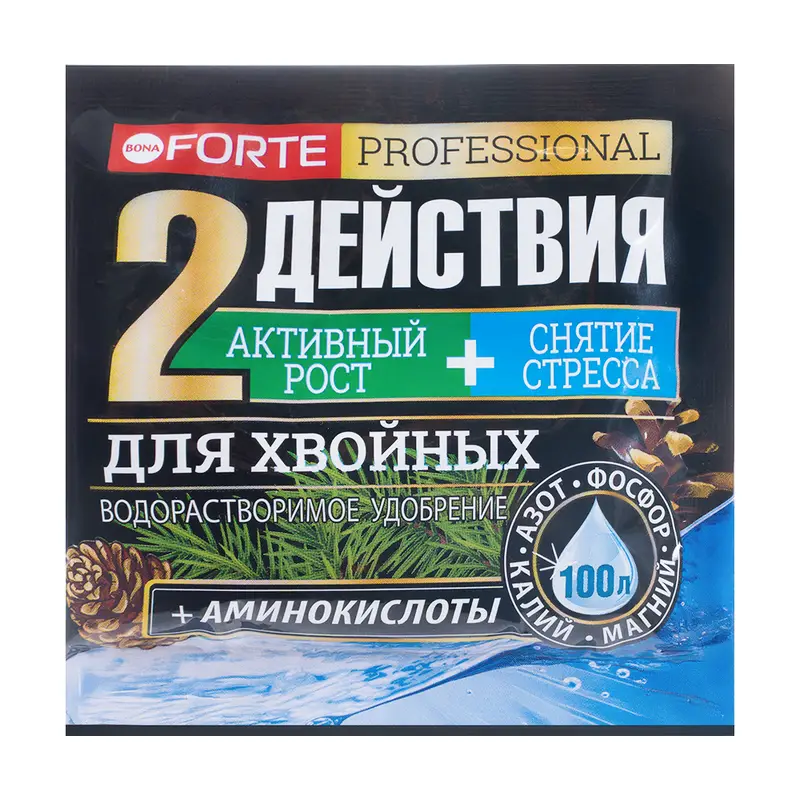 Удобрение водорастворимое для хвойных растений, BONA FORTE, 50 г