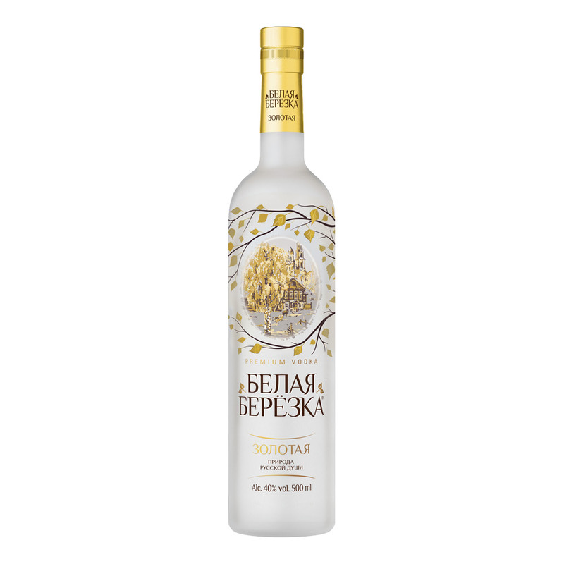 Водка " Золотая", Белая Берёзка, 40%, 0,5 л