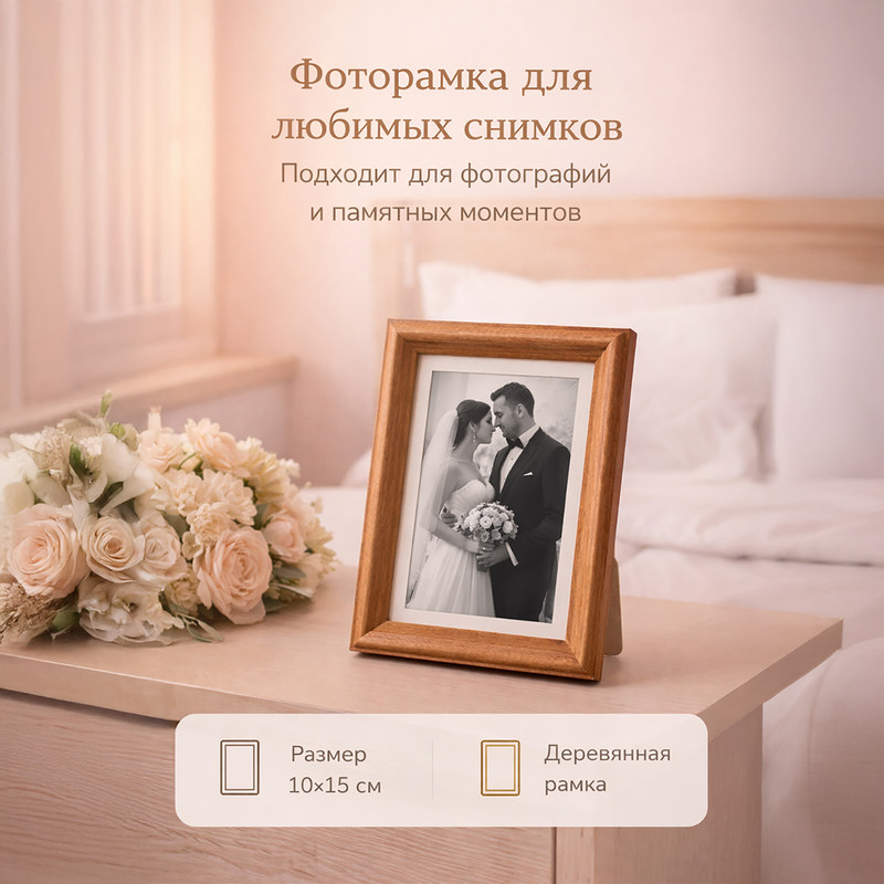 Фоторамка, 10х15 см, в ассортименте