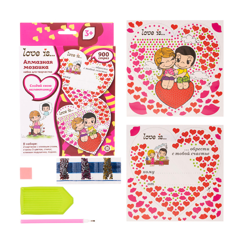 Алмазная мозаика "Love is…", в ассортименте