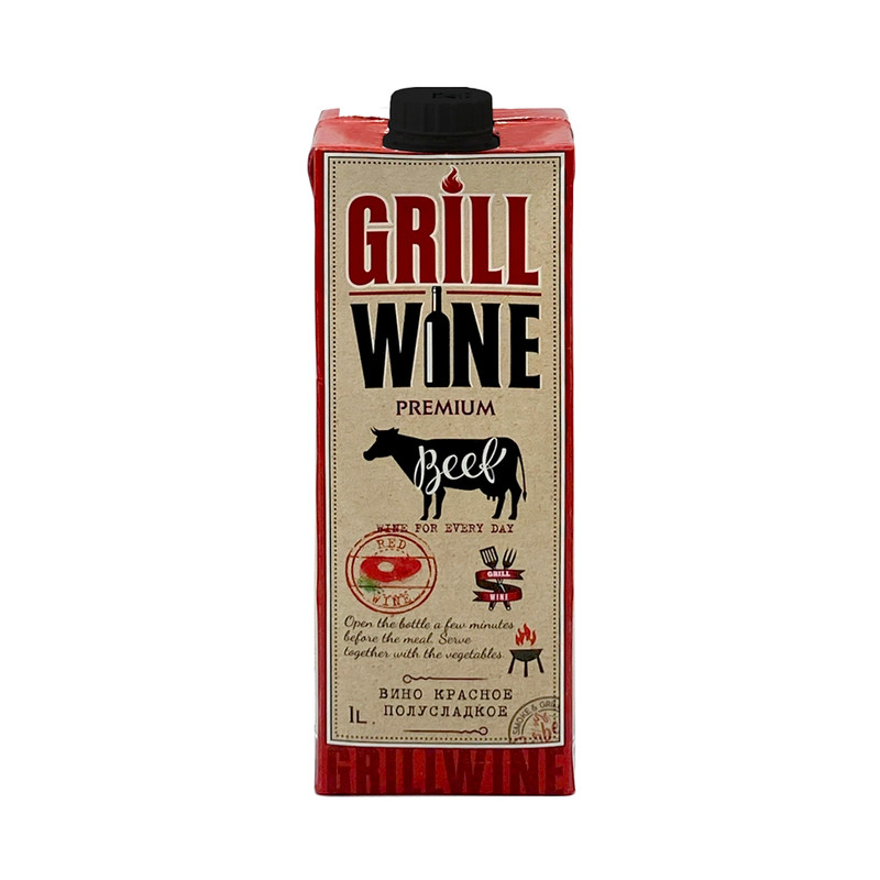 Вино полусладкое красное, GrillWine, 10,6%, 1 л