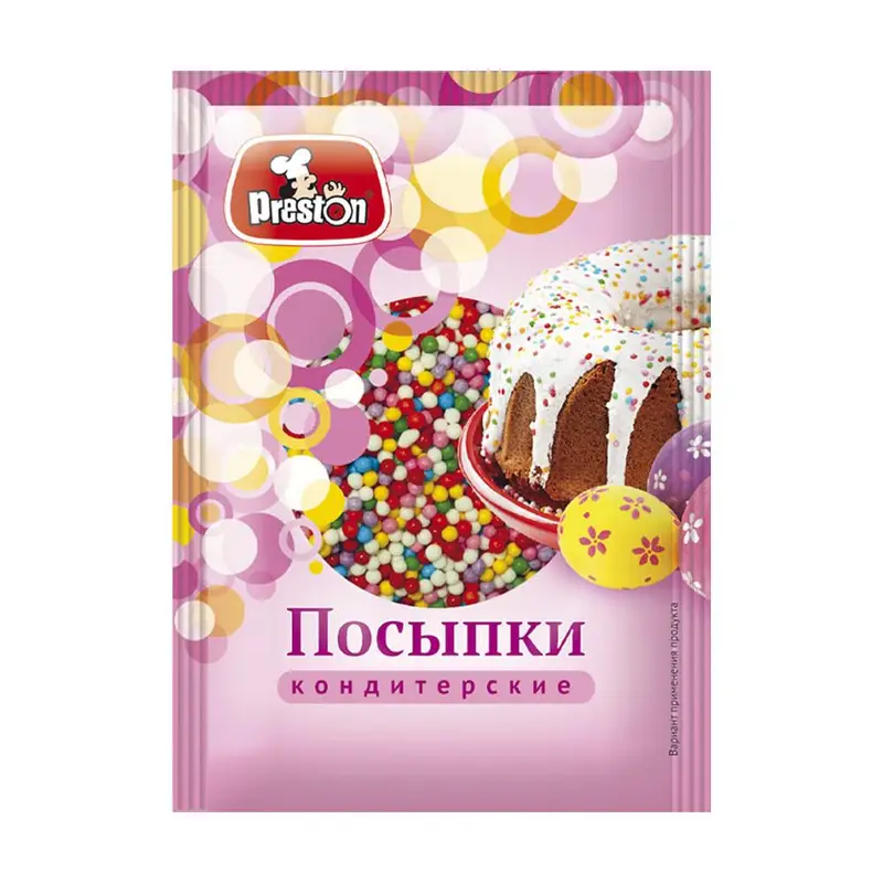Посыпки кондитерские декоративные, Preston, 50 г, в ассортименте