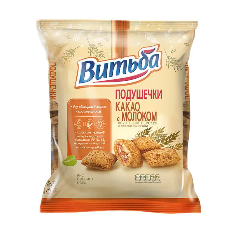 Spilventiņi Vitjba ar kakao pildījumu 130g