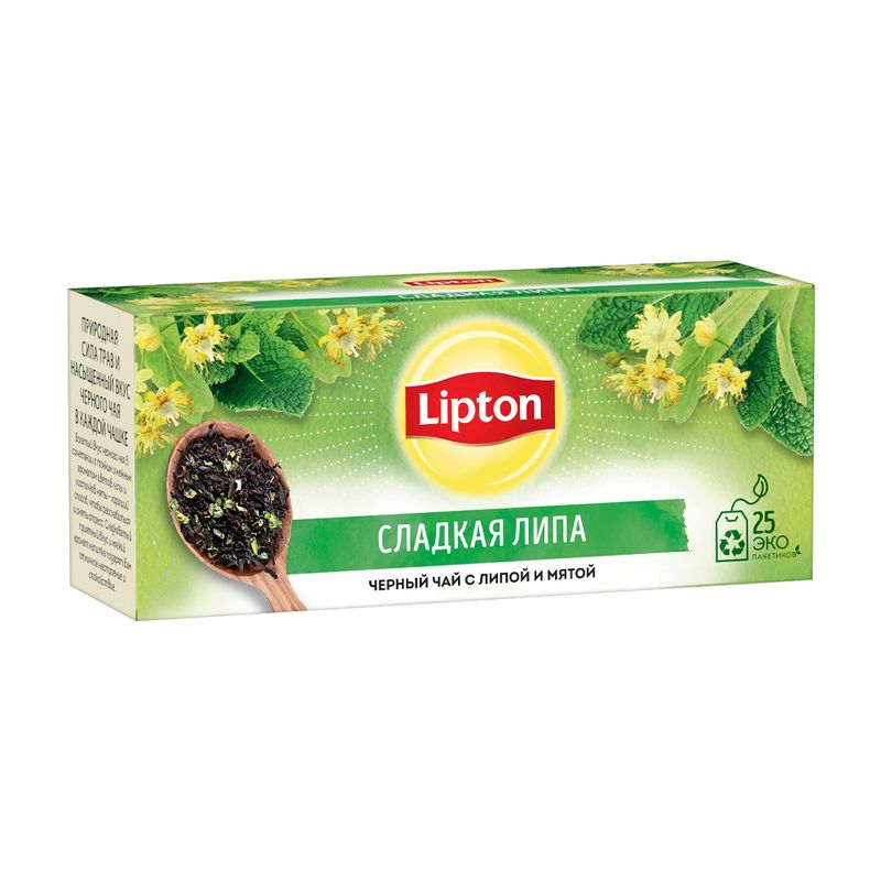 Чай чёрный с травами, Lipton, 25 пакетиков, в ассортименте
