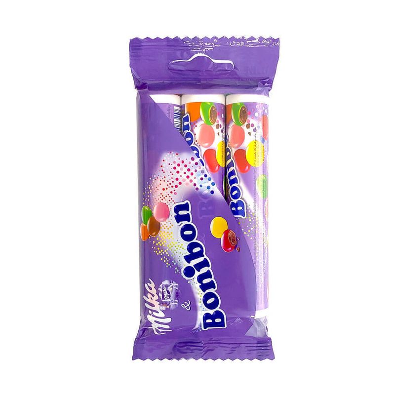 Драже "Bonibon", Milka, с молочным шоколадом, 3 шт. (3х24,3 г)