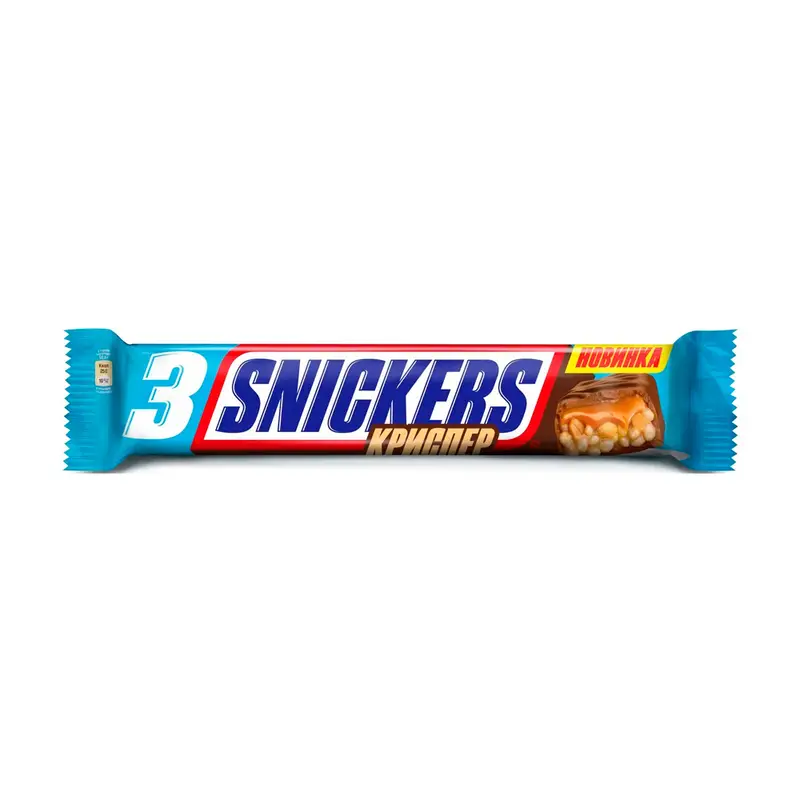 Батончик шоколадный "Криспер", Snickers, 60 г