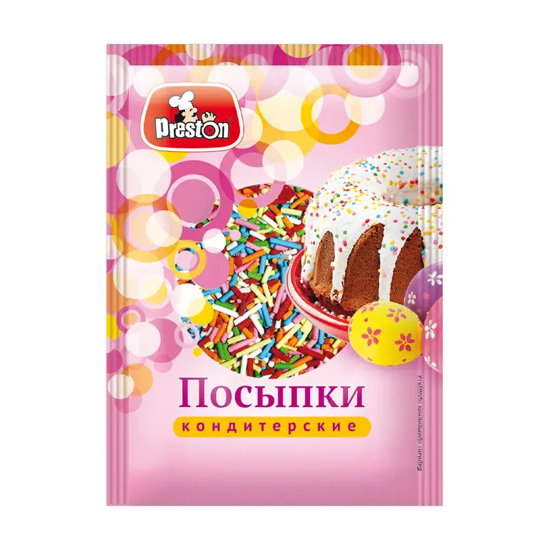 Посыпки кондитерские декоративные, Preston, 50 г, в ассортименте