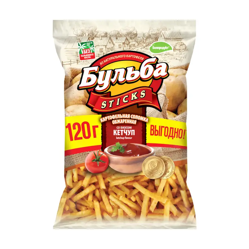 Соломка из картофеля "Бульба Sticks", 120 г, в ассортименте