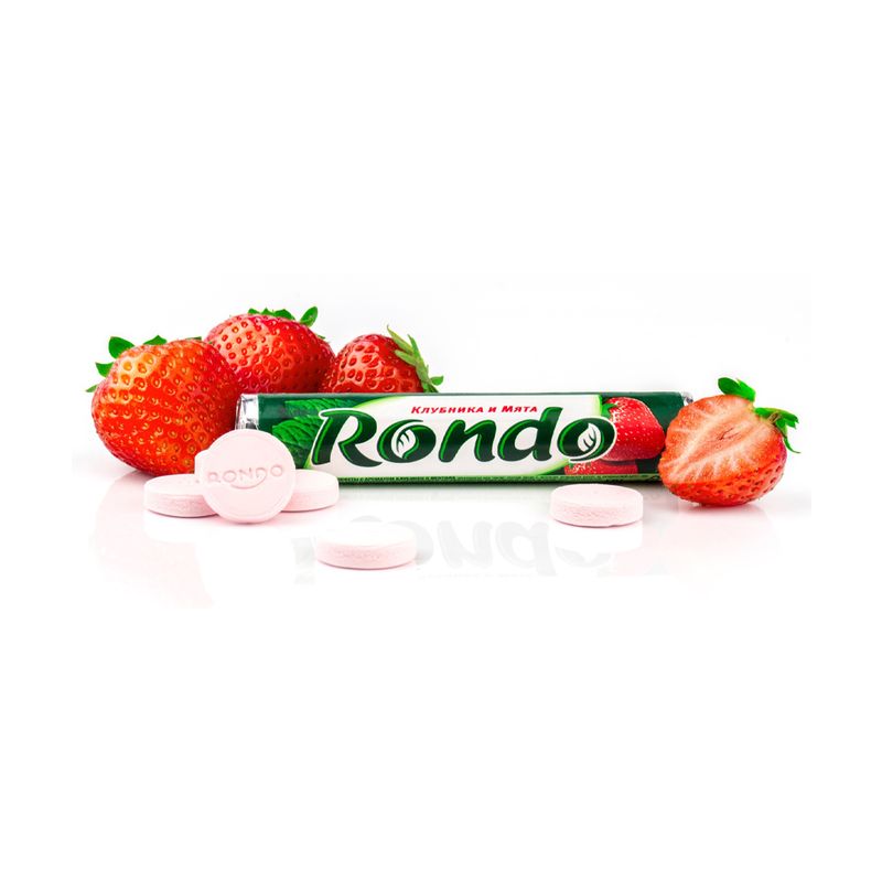 Конфеты, Rondo, со вкусом клубники и мяты, 30 г
