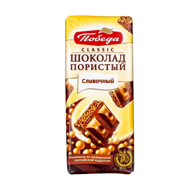 Шоколад пористый "Classic", Победа, 65 г, в ассортименте