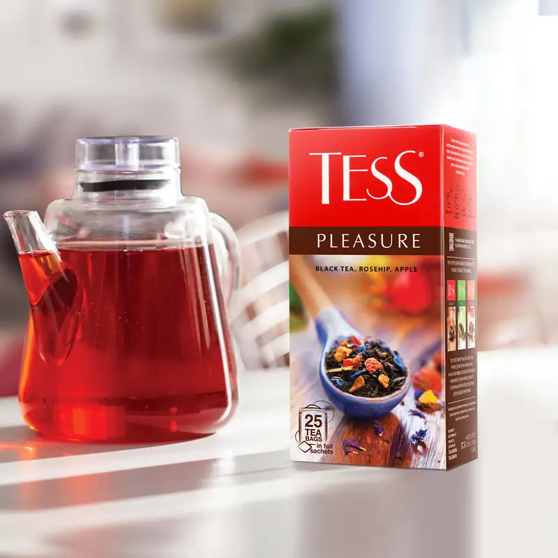 Чай чёрный "Pleasure", TESS, с ароматом тропических фруктов, 25 пакетиков, 37,5 г