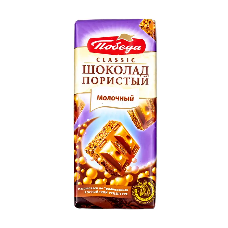 Шоколад пористый "Classic", Победа, 65 г, в ассортименте
