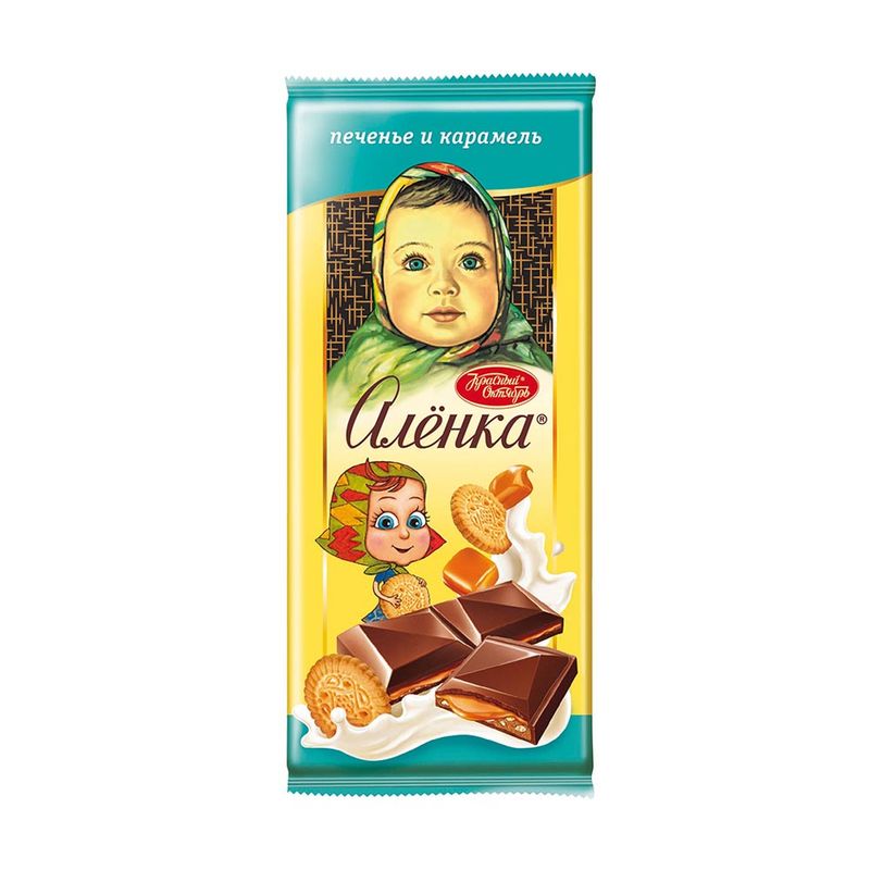 Шоколад молочный с начинкой "Алёнка", Красный октябрь, 87 г, в ассортименте