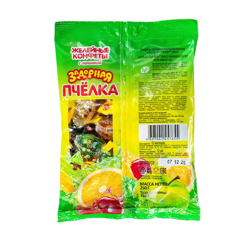 Желейные конфеты с начинкой "Задорная пчёлка", b&b, микс, 250 г