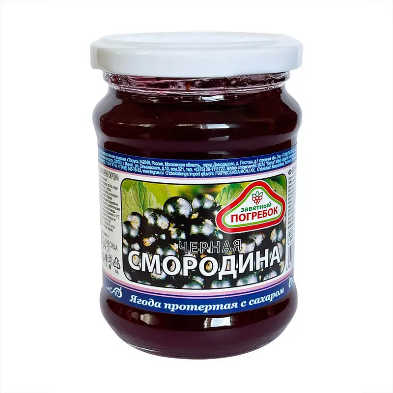 Ягода протертая с сахаром, Заветный Погребок, 300 г, в ассортименте