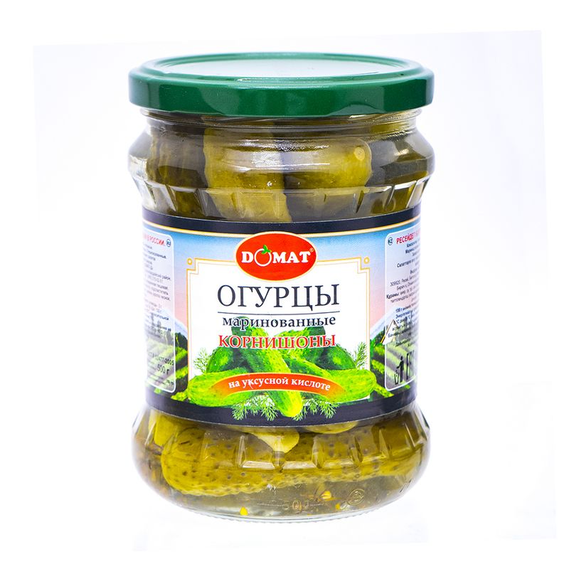 Огурцы маринованные, Domat, 500 мл
