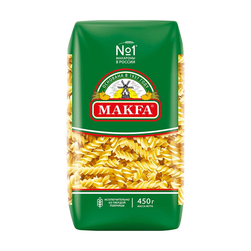 Макароны, Макфа, спирали, 450 г