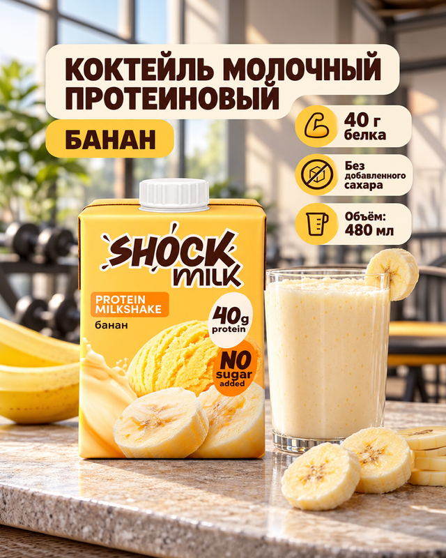 Коктейль молочный протеиновый SHOCK 480 мл