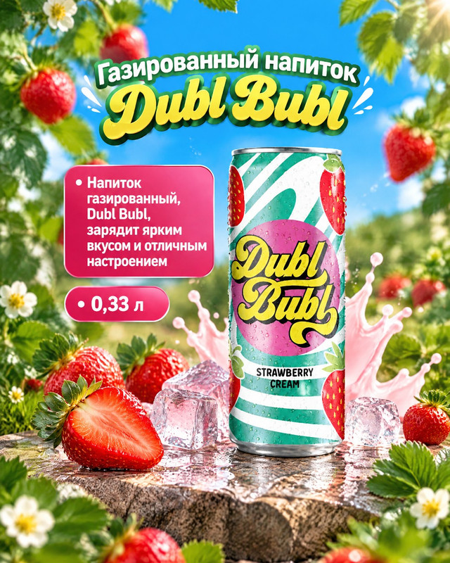 Напиток газированный, Dubl Bubl, 0,33 л, в ассортименте