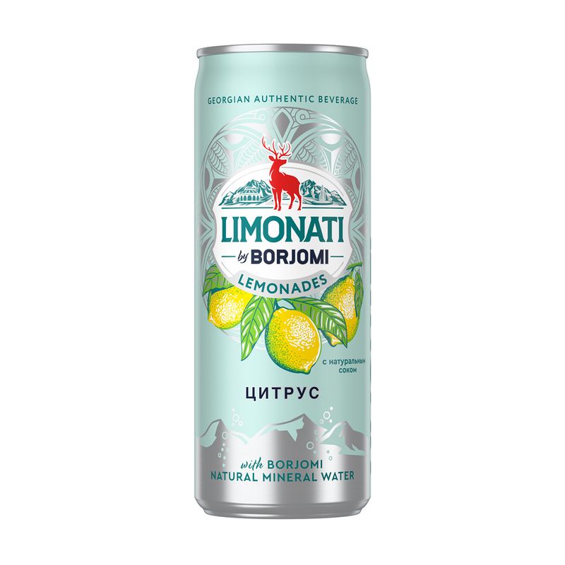 Напиток газированный "LIMONATI", BORJOMI, 0,33 л, безалкогольный, в ассортименте