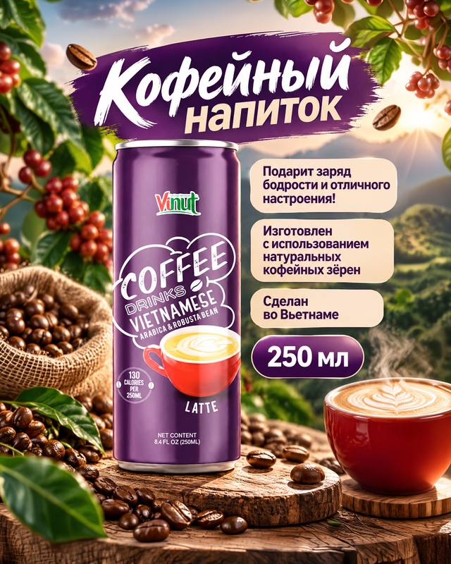 Напиток кофейный, Vinut, 250 мл, в ассортименте