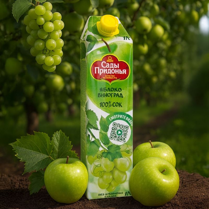 Сок, Сады Придонья, яблоко/виноград, 1 л