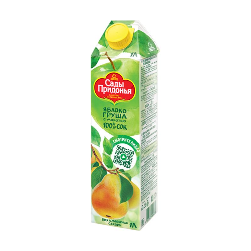 Juice with pulp Sady Pridonya Apple&Pear 1 L