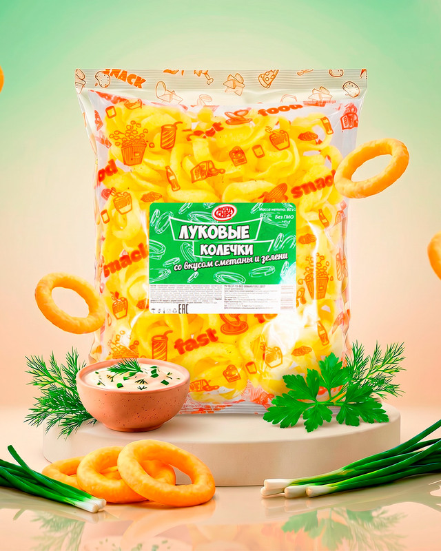 Чипсы "Луковые колечки", Multi Chips, 80 г, в ассортименте