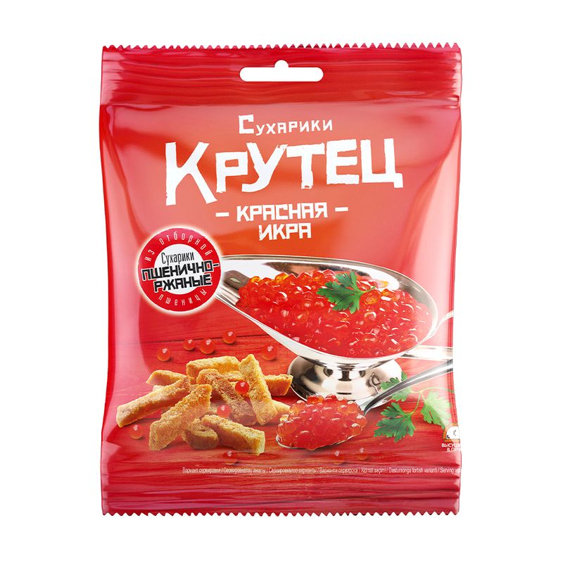 Сухарики, Крутец, красная икра, 80 г